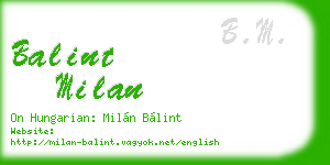 balint milan business card